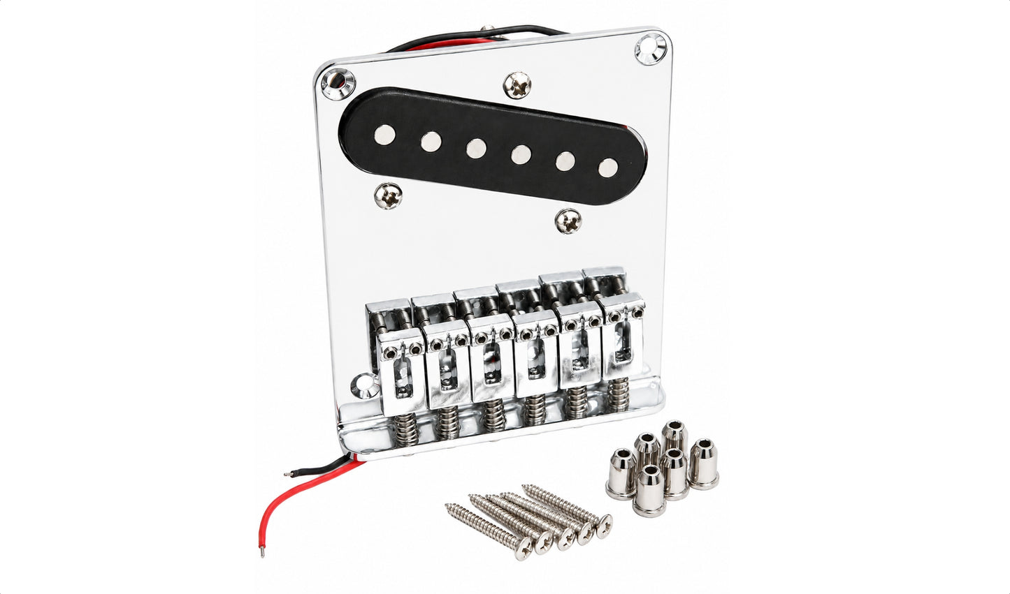 Freo Guitars Tele-Style 6-Saddle Bridge & Pickup Assembly – Chrome