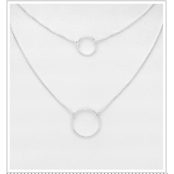 Stirling Silver Layered Circle Choker