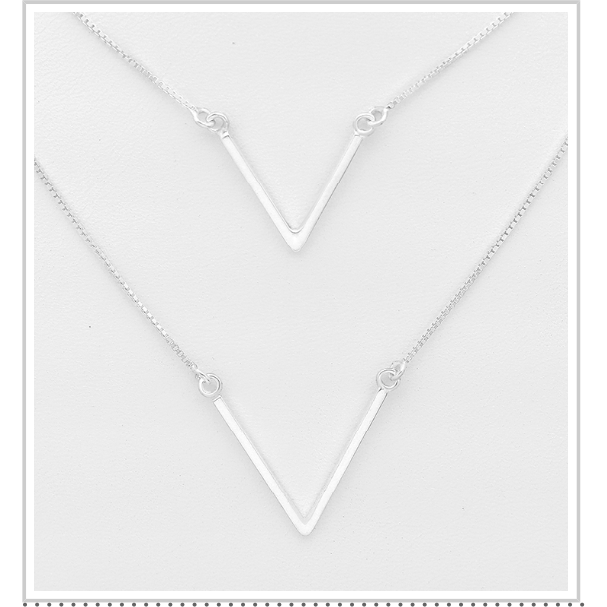 Stirling Silver Layered Chevron Choker