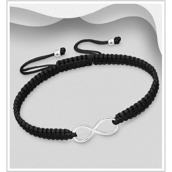 Stirling Silver Infinity Bracelet - Various Colours