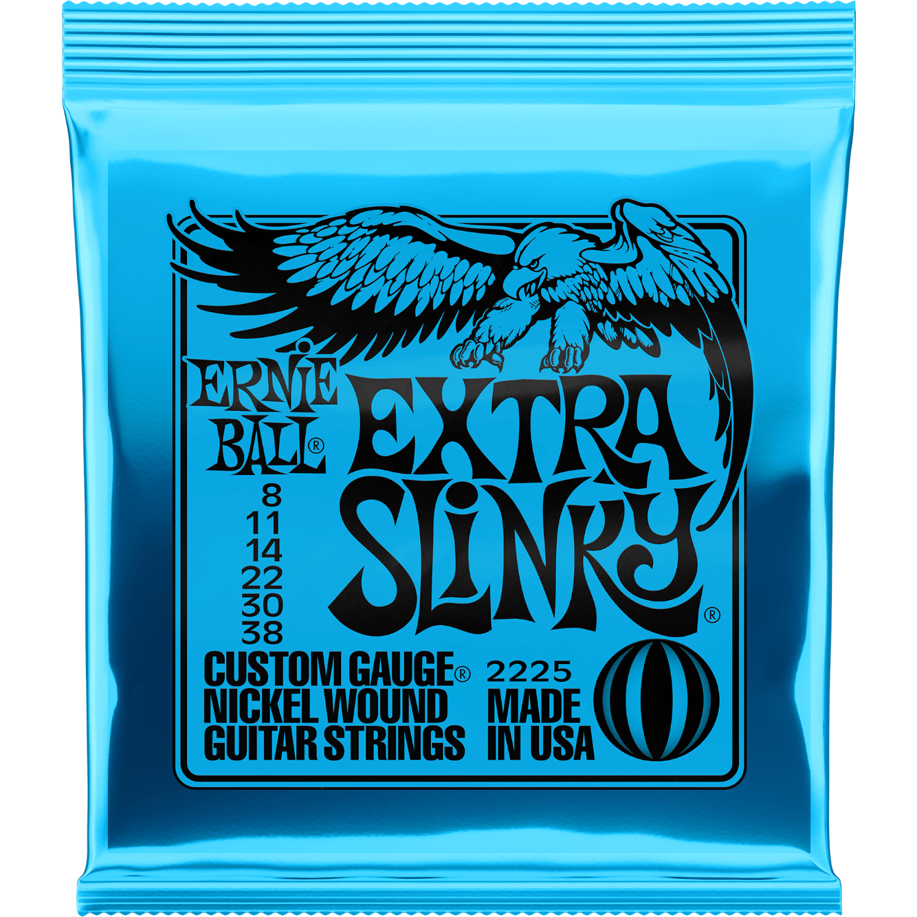 Ernie Ball Extra Slinky Nickel Wound Electric Guitar Strings 8-38 Gauge