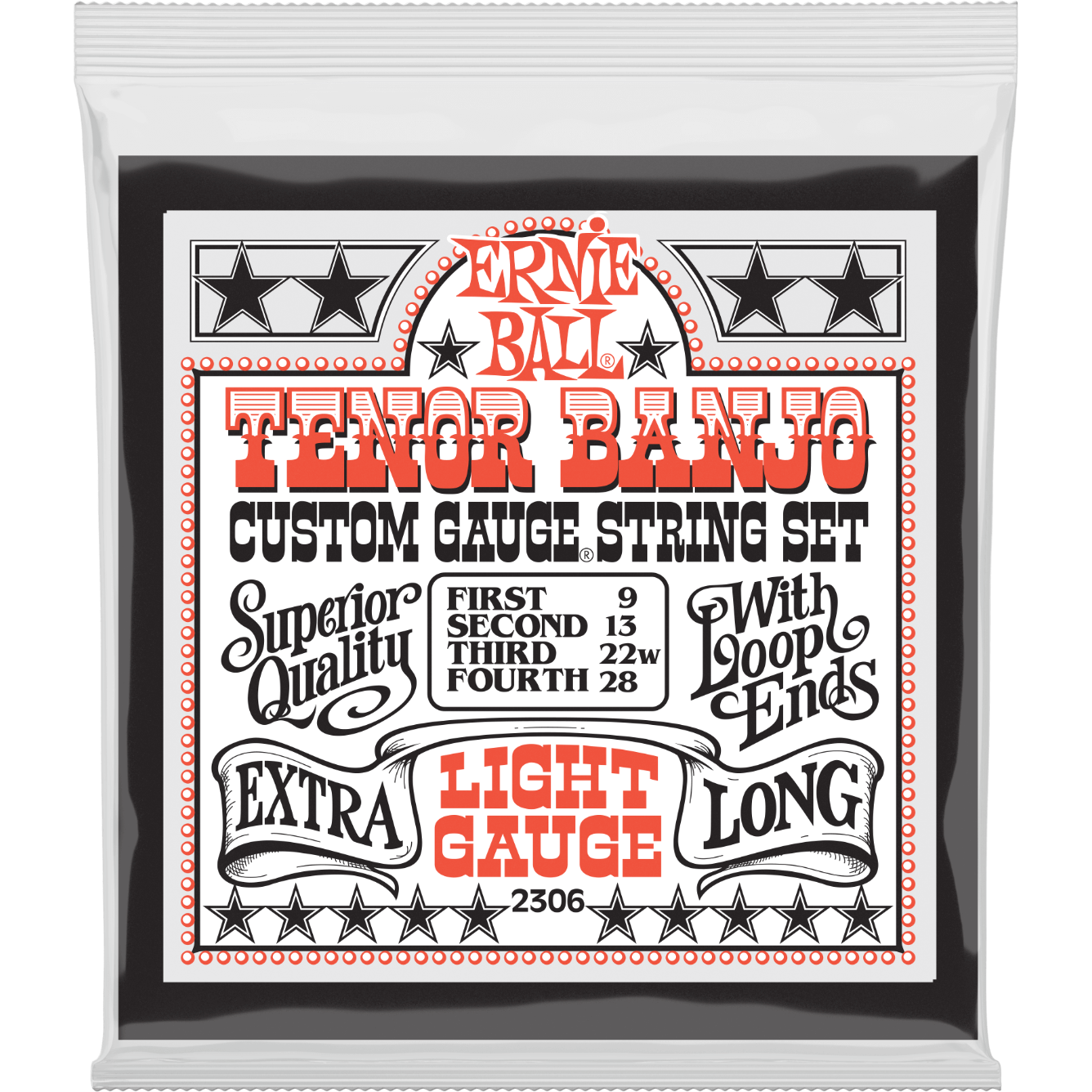 Ernie Ball Stainless Steel Tenor Banjo Guitar Strings 9-28 Gaugue