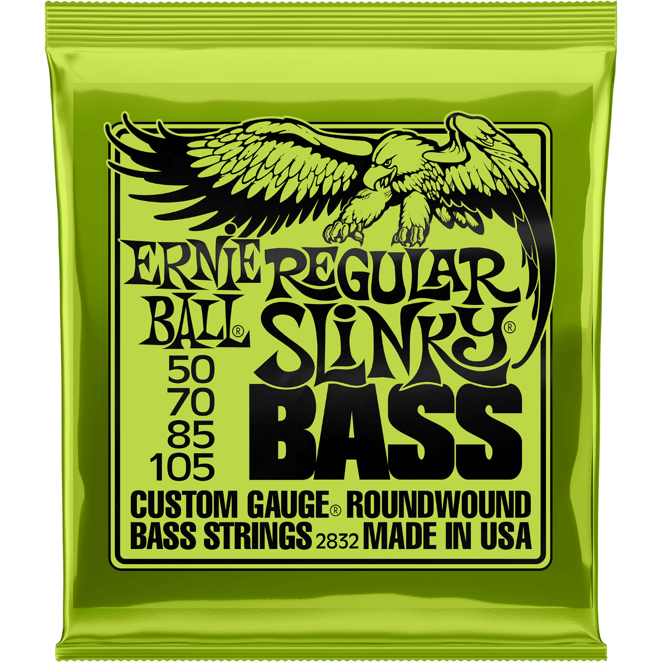 Ernie Ball Regular Slinky Nickel Wound Electric Bass Strings 50-105 Gauge