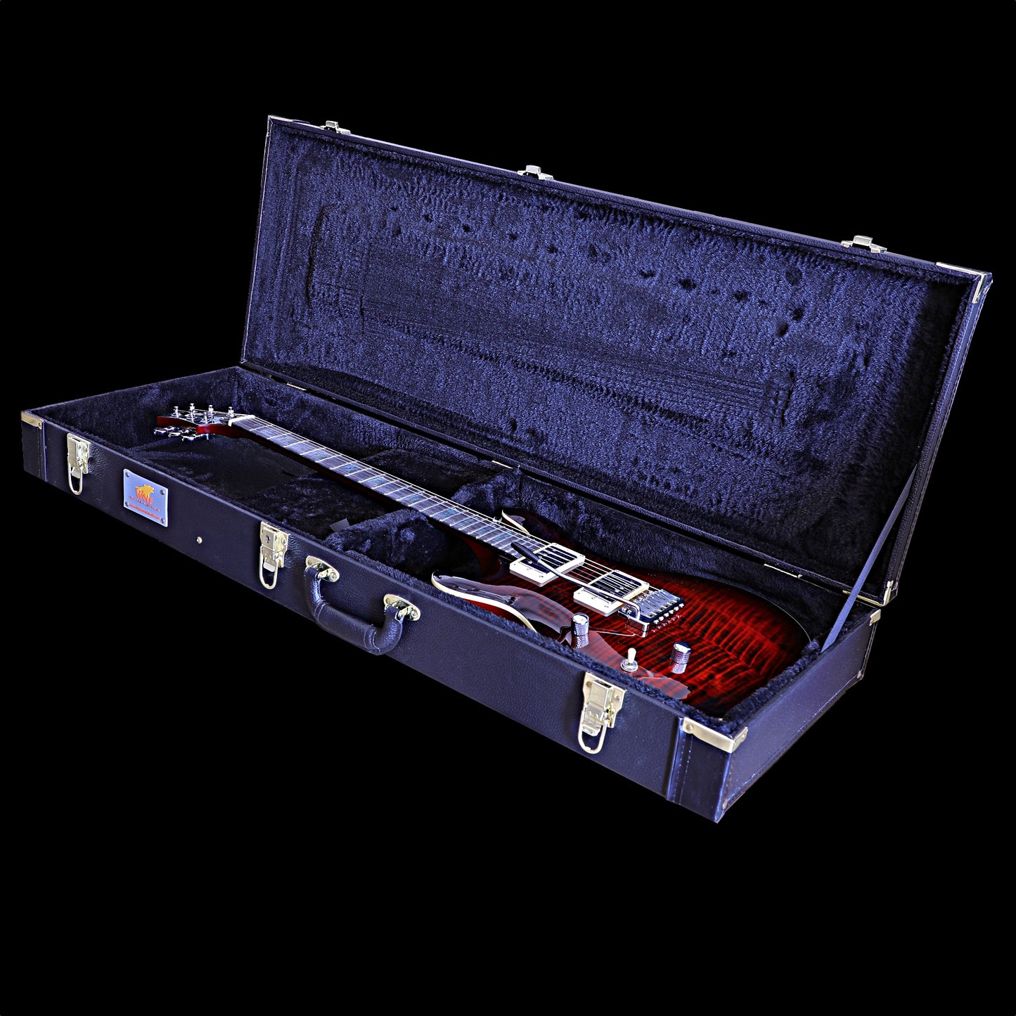 Supernatural Red Burst Left Hand With Wolf Hard Case