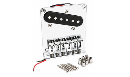 Freo Guitars Tele-Style 6-Saddle Bridge & Pickup Assembly – Chrome