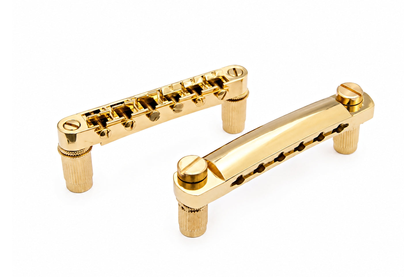 Gold Fixed Bridge & Stop Tailpiece Set – 6 String Electric Guitar