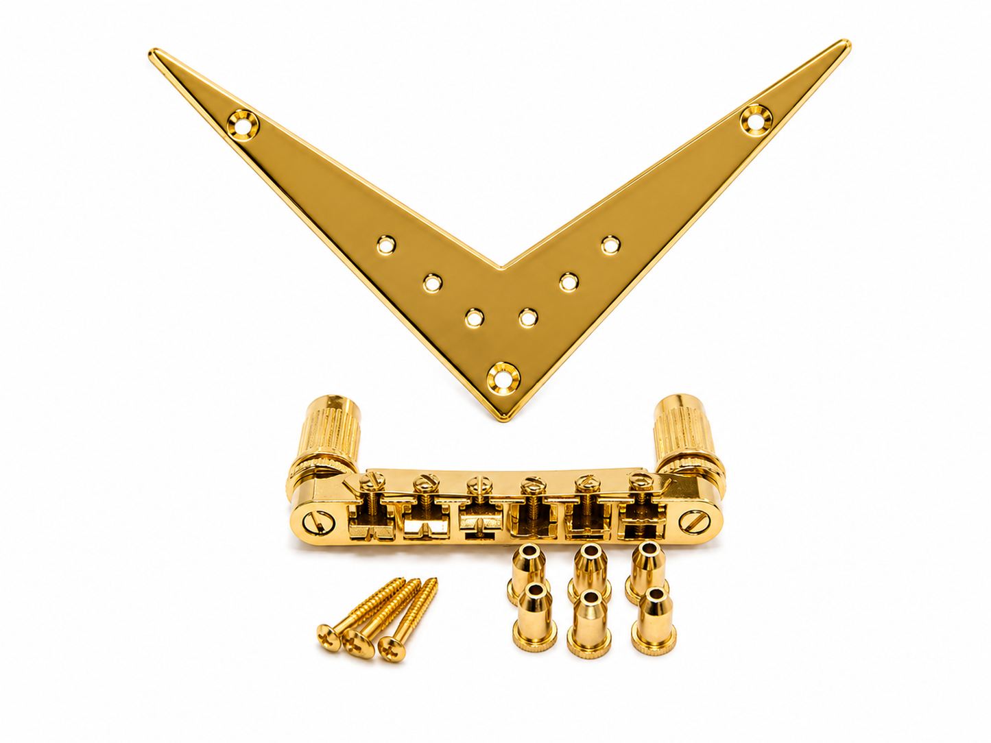 Freo Guitars V-Style Tailpiece & Adjustable Bridge Set – Gold