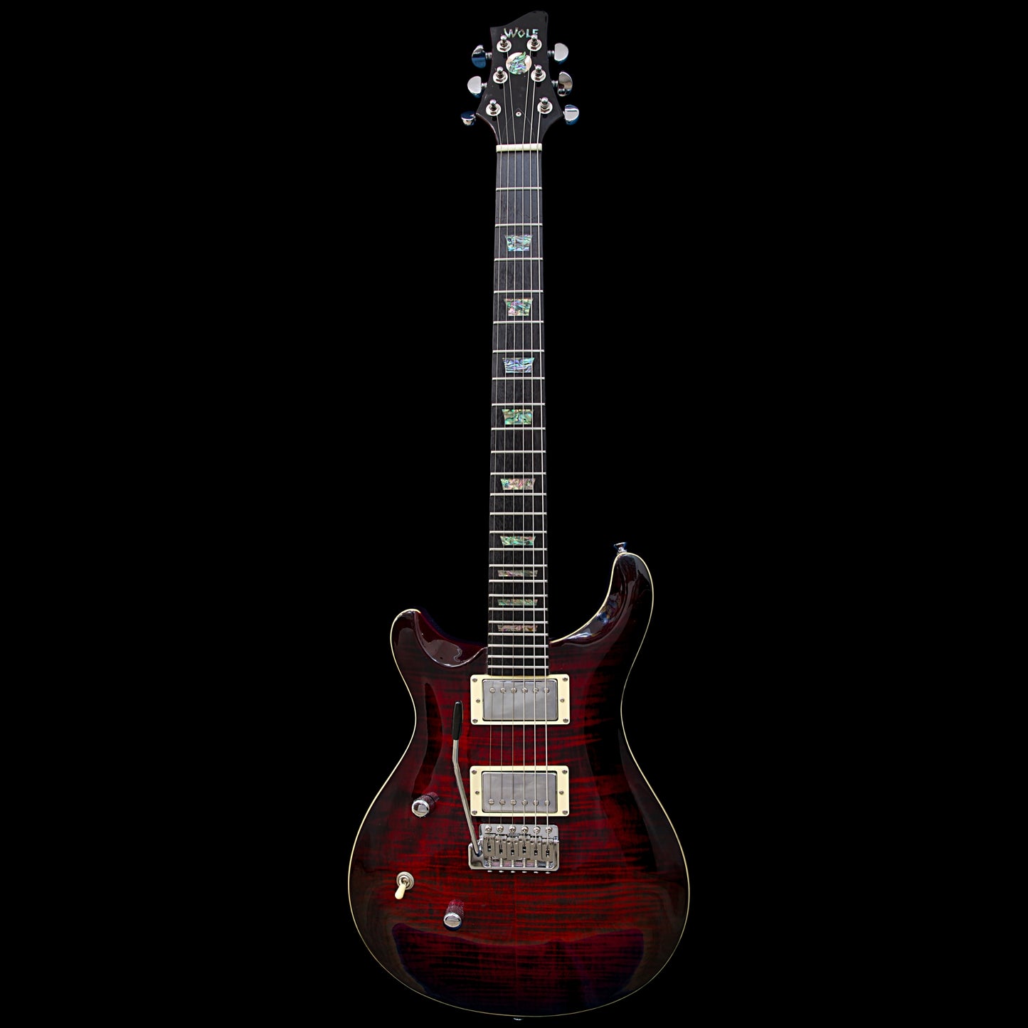 Supernatural Red Burst Left Hand With Wolf Hard Case