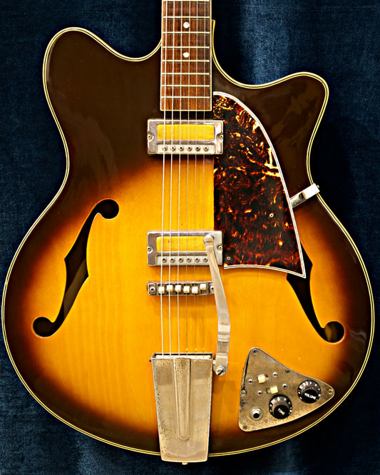 Vintage Guyatone SG-12T Hollowbody Electric Guitar – Gold Foil Pickups – Made in Japan – Good Condition