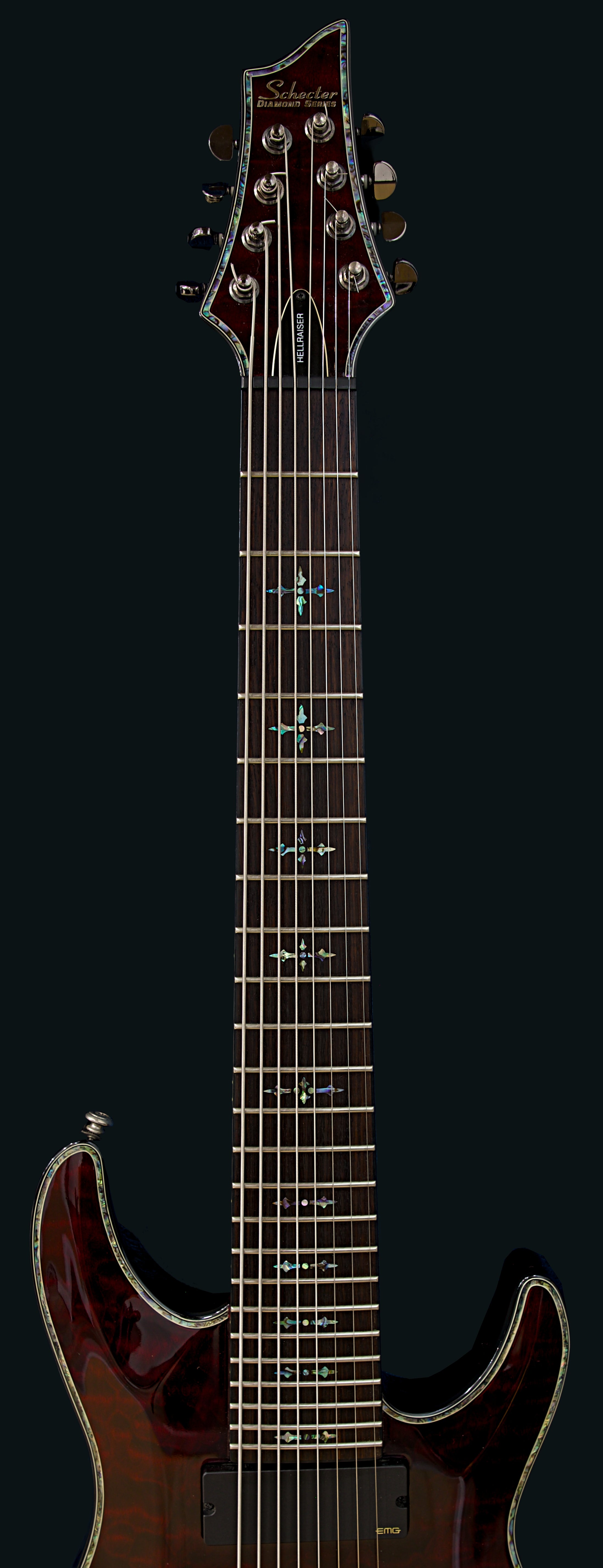 希少schecter diamondseries8弦ギター HELLRAISER Schecter Hellraiser C-8 Diamond Series 2010 Black Cherry Gloss
