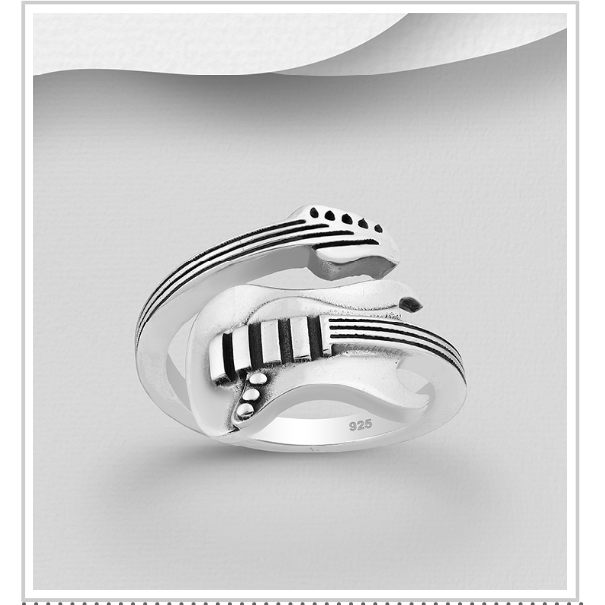 Stirling Silver Bass Guitar Ring