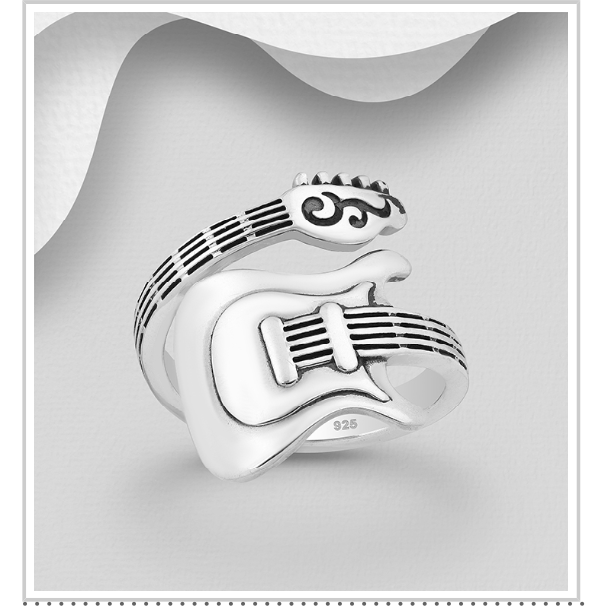 Stirling Silver Electric Guitar Ring