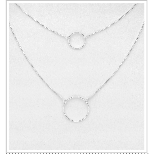 Stirling Silver Layered Circle Choker