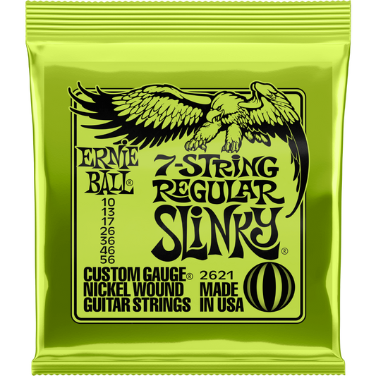 Ernie Ball Regular Slinky 7 - String Nickel Wound Electric Guitar Strings 10-56 Gauge