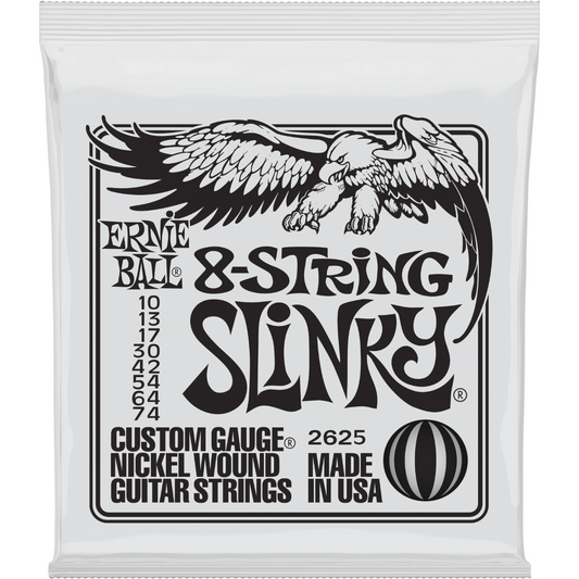 Ernie Ball Slinky 8-String Nickel Wound Electric Guitar Strings 10-74 Gauge