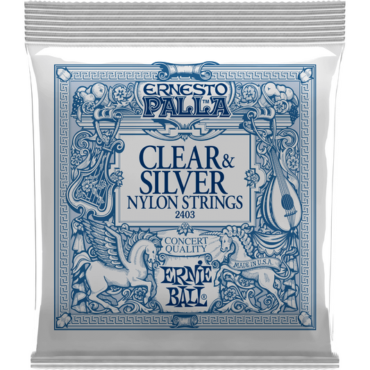 Ernie Ball Ernesto Palla Clear & Silver Nylon Classical Guitar Strings