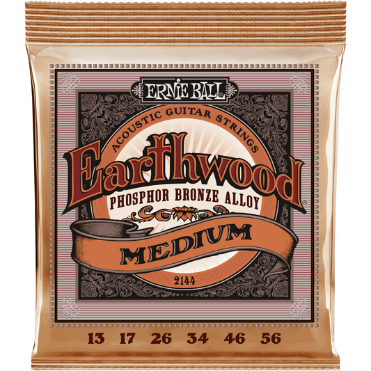 Ernie Ball Earthwood Medium Phosphor Bronze Acoustic Guitar Strings 13-56 Gauge