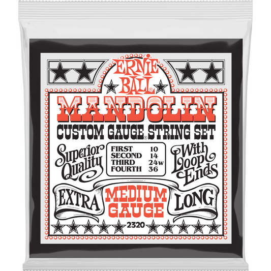 Ernie Ball Medium Loop End Stainless Steel Mandolin Guitar Strings 10-36 Gauge